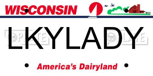 LKYLADY Wisconsin License Plate