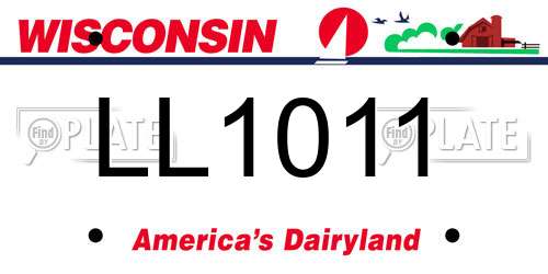 LL1011 Wisconsin License Plate