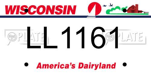 LL1161 Wisconsin License Plate