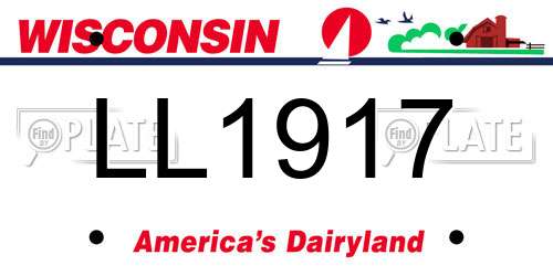 LL1917 Wisconsin License Plate