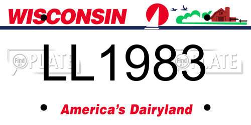 LL1983 Wisconsin License Plate