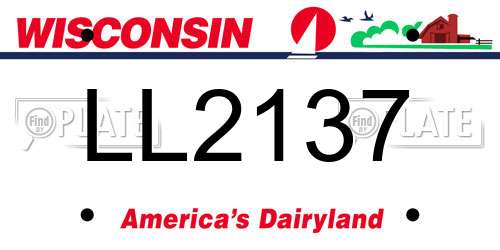 LL2137 Wisconsin License Plate