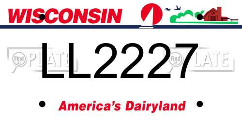 LL2227 Wisconsin License Plate