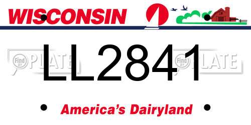 LL2841 Wisconsin License Plate
