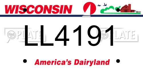 LL4191 Wisconsin License Plate