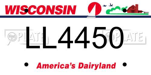 LL4450 Wisconsin License Plate
