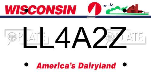 LL4A2Z Wisconsin License Plate
