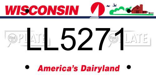 LL5271 Wisconsin License Plate