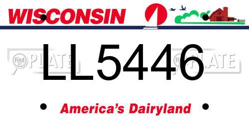 LL5446 Wisconsin License Plate