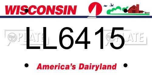 LL6415 Wisconsin License Plate