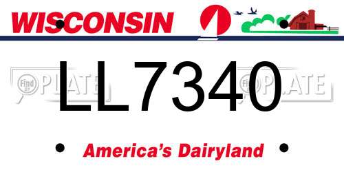 LL7340 Wisconsin License Plate