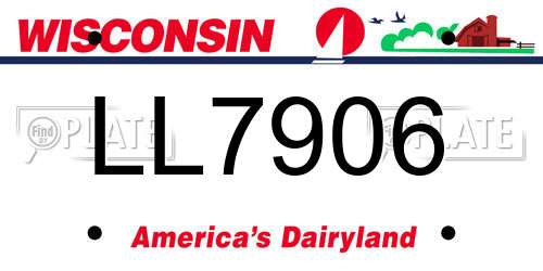 LL7906 Wisconsin License Plate