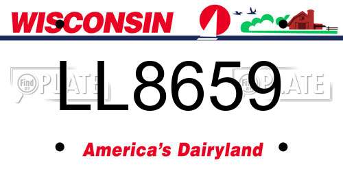 LL8659 Wisconsin License Plate