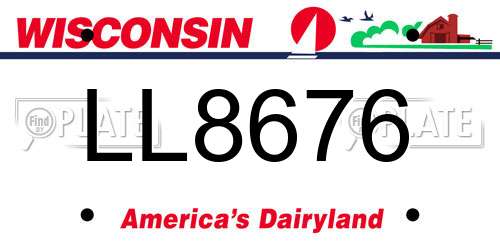 LL8676 Wisconsin License Plate