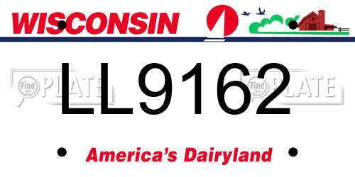 LL9162 Wisconsin License Plate