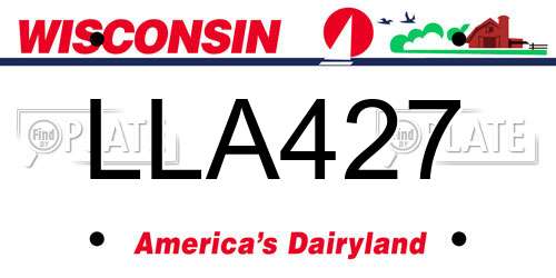 LLA427 Wisconsin License Plate
