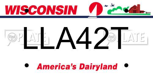 LLA42T Wisconsin License Plate