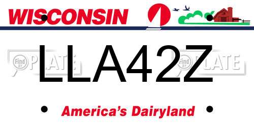 LLA42Z Wisconsin License Plate