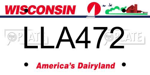 LLA472 Wisconsin License Plate