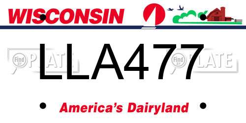 LLA477 Wisconsin License Plate