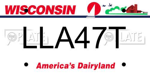 LLA47T Wisconsin License Plate