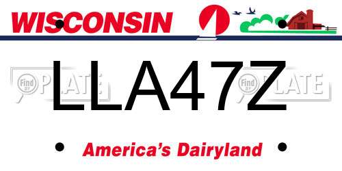 LLA47Z Wisconsin License Plate
