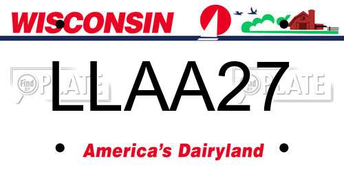 LLAA27 Wisconsin License Plate