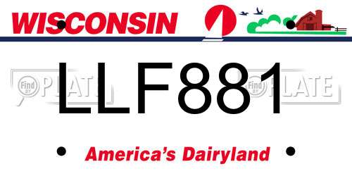LLF881 Wisconsin License Plate