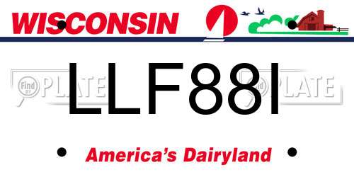 LLF88I Wisconsin License Plate