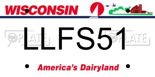 LLFS51 Wisconsin License Plate