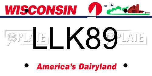 LLK89 Wisconsin License Plate