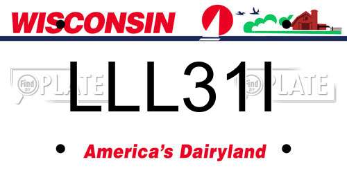 LLL31I Wisconsin License Plate