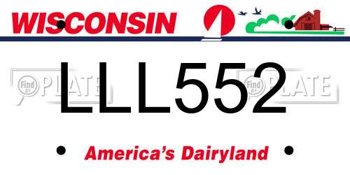 LLL552 Wisconsin License Plate