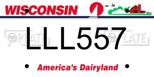LLL557 Wisconsin License Plate