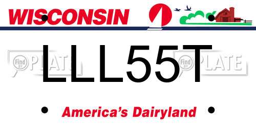 LLL55T Wisconsin License Plate