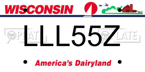 LLL55Z Wisconsin License Plate