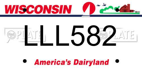 LLL582 Wisconsin License Plate