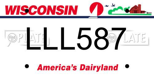 LLL587 Wisconsin License Plate