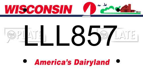 LLL857 Wisconsin License Plate