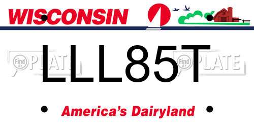 LLL85T Wisconsin License Plate