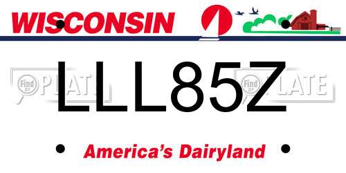 LLL85Z Wisconsin License Plate
