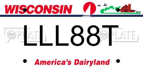LLL88T Wisconsin License Plate