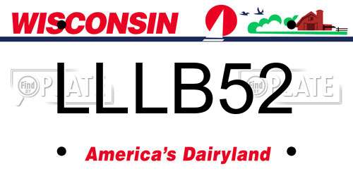 LLLB52 Wisconsin License Plate
