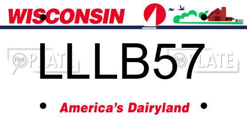 LLLB57 Wisconsin License Plate