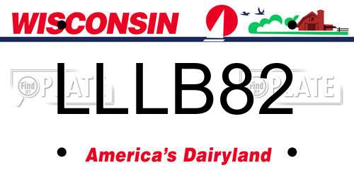 LLLB82 Wisconsin License Plate