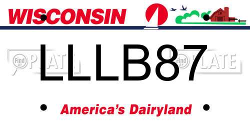 LLLB87 Wisconsin License Plate