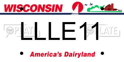 LLLE11 Wisconsin License Plate