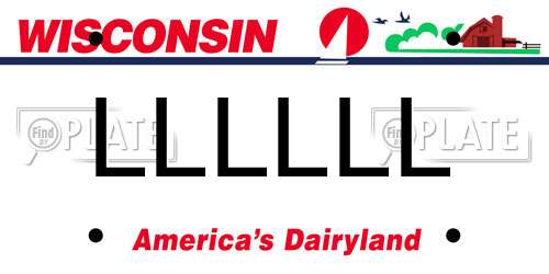 LLLLLL Wisconsin License Plate