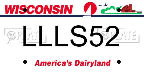 LLLS52 Wisconsin License Plate