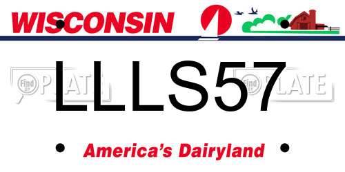 LLLS57 Wisconsin License Plate